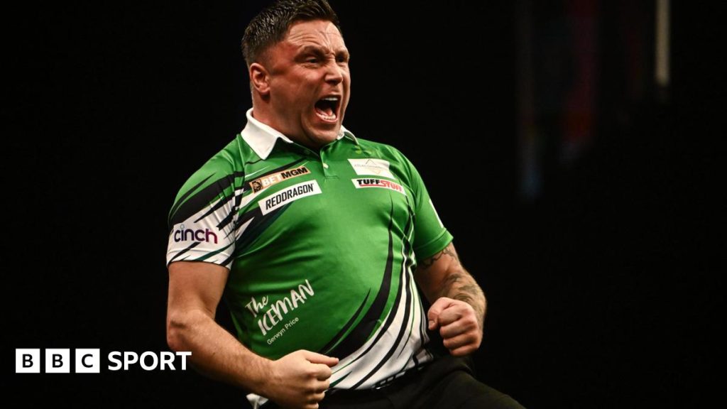 Hasil Dart Liga Premier: Gerwyn Price mengalahkan Nathan Aspinall untuk memenangkan malam tiga di Dublin